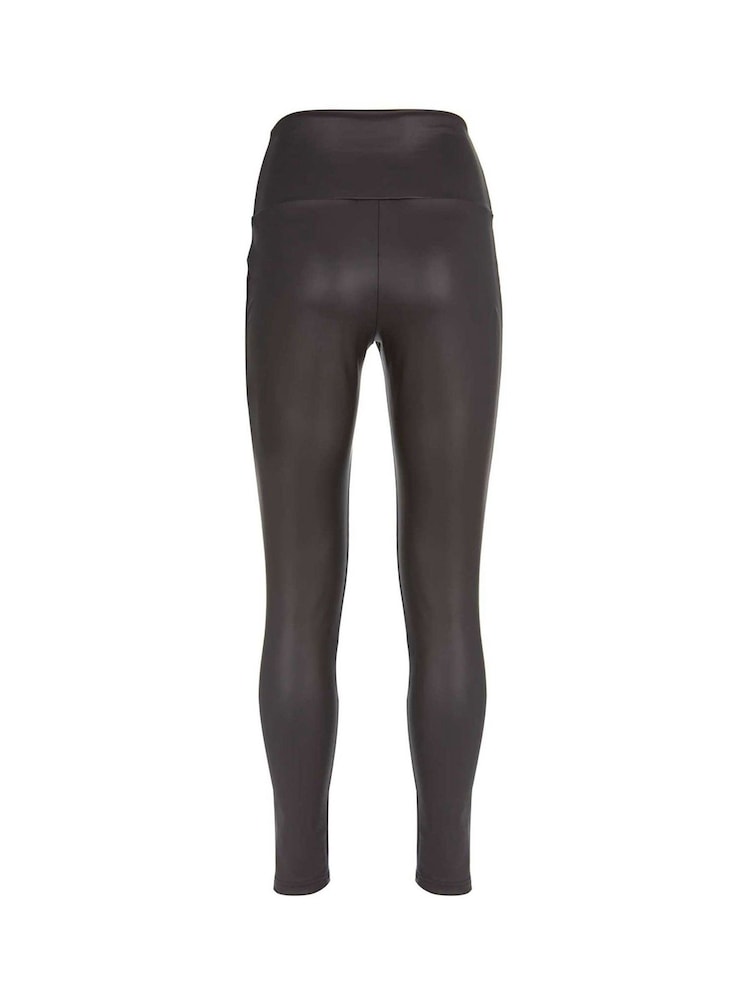 Mint Velvet Black Leather Look Leggings - Image 5 of 5