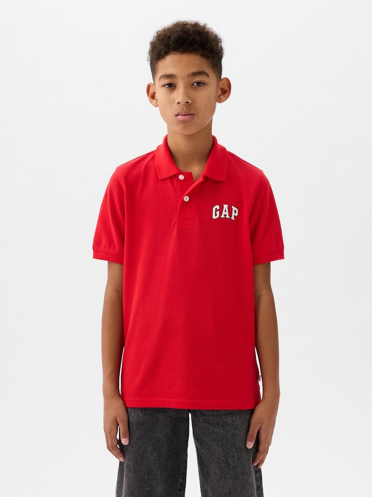 Gap Red Logo Short Sleeve Polo Shirt (4-13yrs) - Image 1 of 3