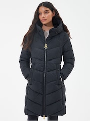 Barbour® International Boston Longline Quilted Black Jacket - Image 1 of 8