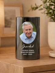 Personalised Photo Upload Smoked Glass LED Candle by PMC - Image 4 of 5