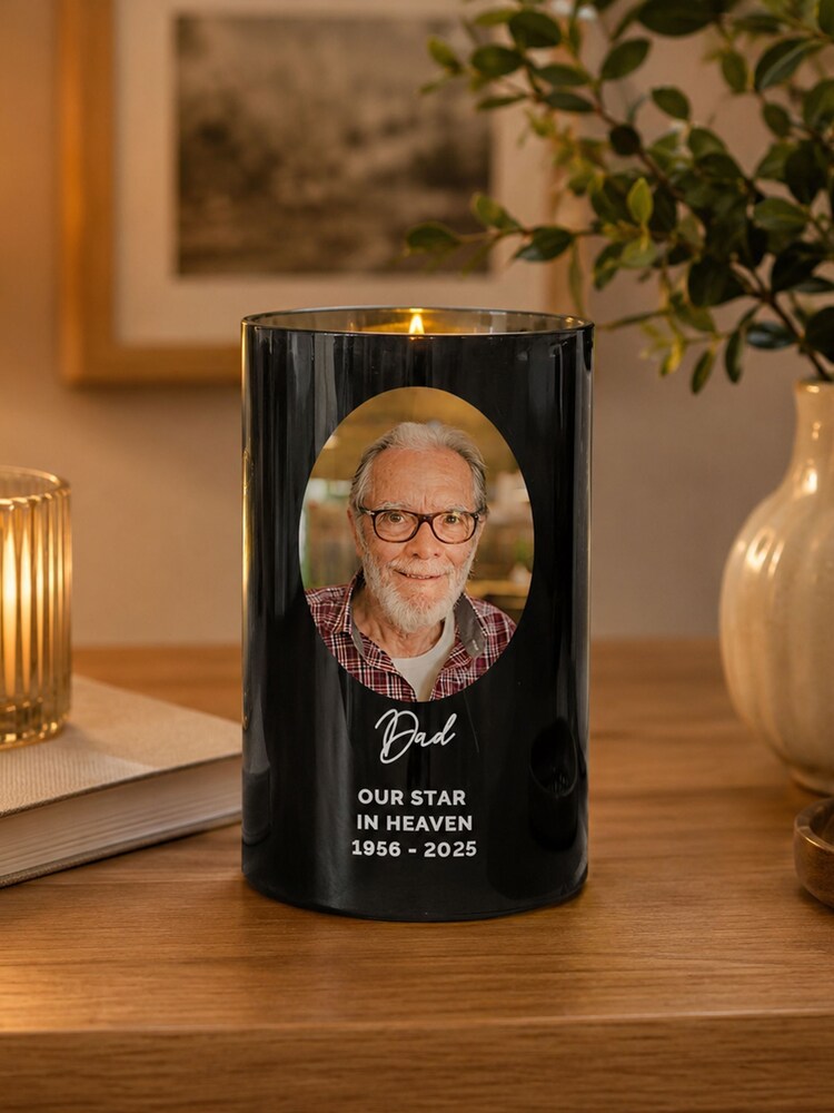 Personalised Photo Upload Smoked Glass LED Candle by PMC - Image 5 of 5 Personalised Photo Upload Smoked Glass LED Candle by PMC - Image 5 of 5