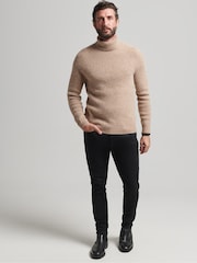 Superdry Natural Alpaca Chunky Roll Neck Jumper - Image 3 of 5