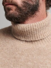 Superdry Natural Alpaca Chunky Roll Neck Jumper - Image 4 of 5
