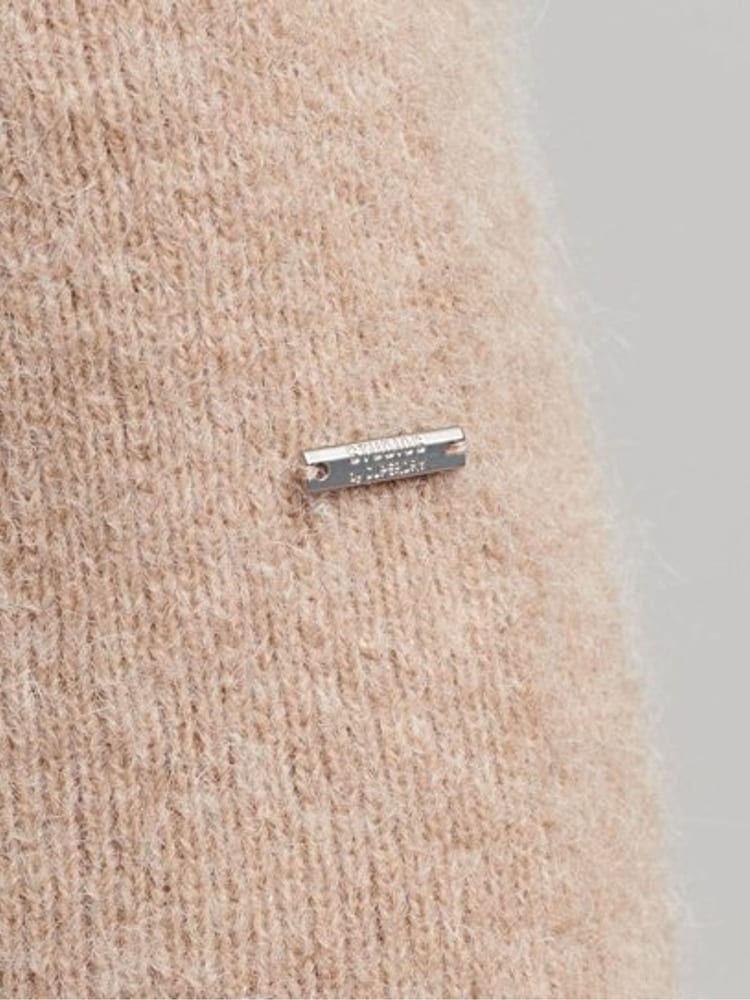 Superdry Natural Alpaca Chunky Roll Neck Jumper - Image 5 of 5