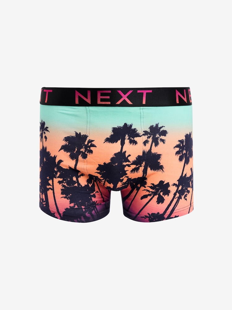 Orange/Green Palm Tree Print Hipsters Boxers 4 Pack - Image 2 of 7 Orange/Green Palm Tree Print Hipsters Boxers 4 Pack - Image 2 of 7