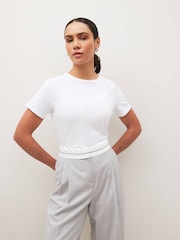 Blanc - T-shirt à manches courtes en coton riche en coton The Everyday - Image 1 de 6
