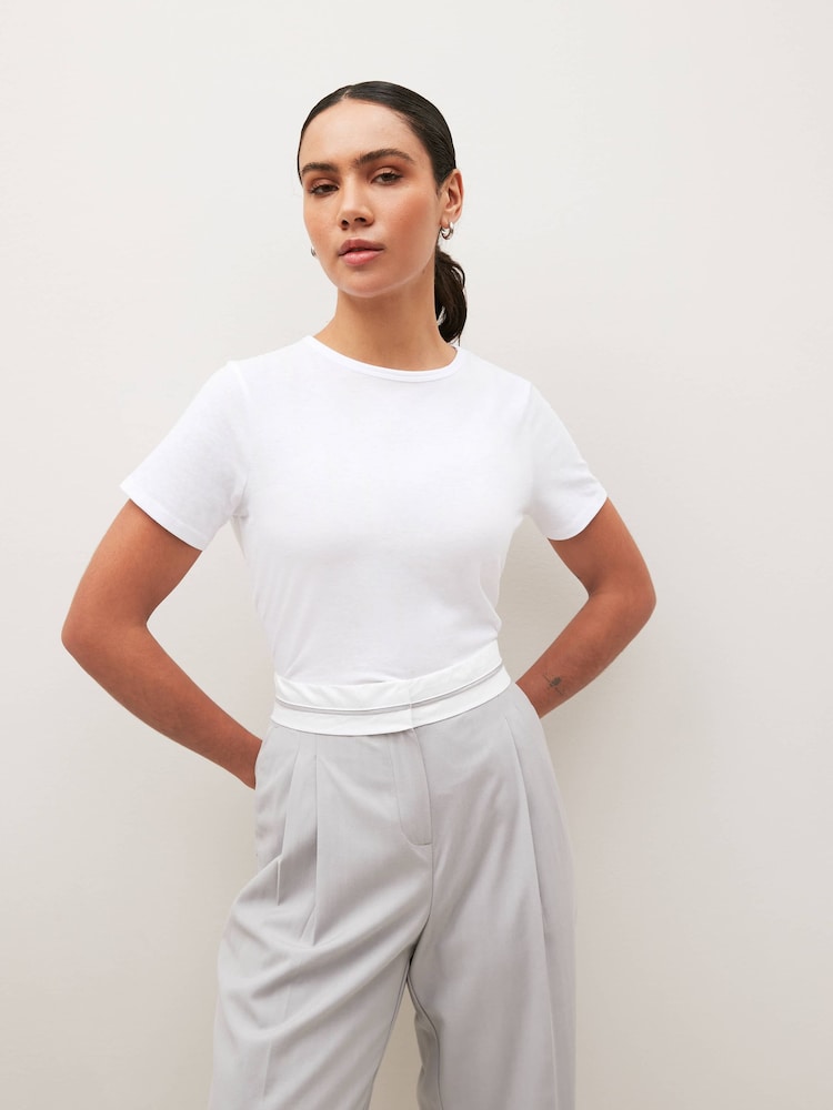 Blanc - T-shirt à manches courtes en coton riche en coton The Everyday - Image 1 of 6
