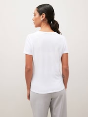 Blanc - T-shirt à manches courtes en coton riche en coton The Everyday - Image 3 de 6