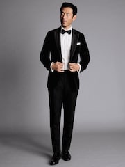 Charles Tyrwhitt Black Slim Fit Italian 100% Cotton Jacket - Image 3 of 7