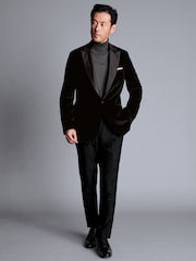 Charles Tyrwhitt Black Slim Fit Italian 100% Cotton Jacket - Image 4 of 7