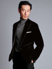 Charles Tyrwhitt Black Slim Fit Italian 100% Cotton Jacket - Image 5 of 7