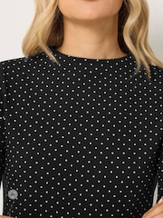 Long Tall Sally Black Polka Dot Long Sleeve High Neck Top - Image 4 of 6