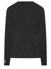 Long Tall Sally Black Polka Dot Long Sleeve High Neck Top - Image 6 of 6