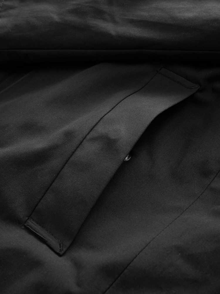 Black Shower Resistant Padded Trench Coat - Image 10 of 11