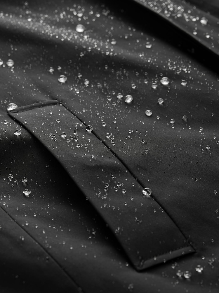 Black Shower Resistant Padded Trench Coat - Image 5 of 11