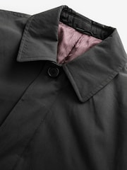 Black Shower Resistant Padded Trench Coat - Image 9 of 11