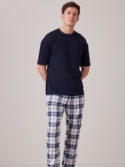 Grey/Green Woven Check Pyjama Bottoms 2 Pack - Image 2 of 11