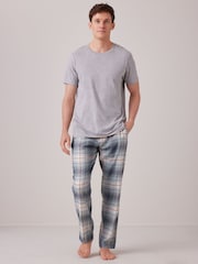Grey/Green Woven Check Pyjama Bottoms 2 Pack - Image 6 of 11