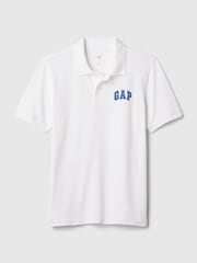 Gap White Logo Short Sleeve Polo Shirt (4-13yrs) - Image 1 of 3