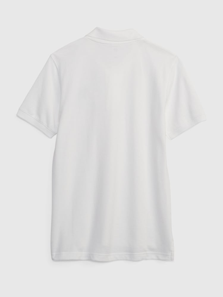 Gap White Logo Short Sleeve Polo Shirt (4-13yrs) - Image 2 of 3