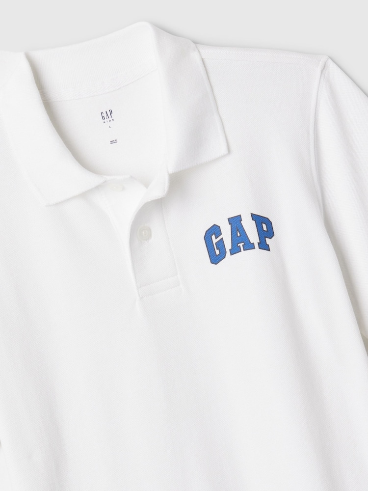 Gap White Logo Short Sleeve Polo Shirt (4-13yrs) - Image 3 of 3