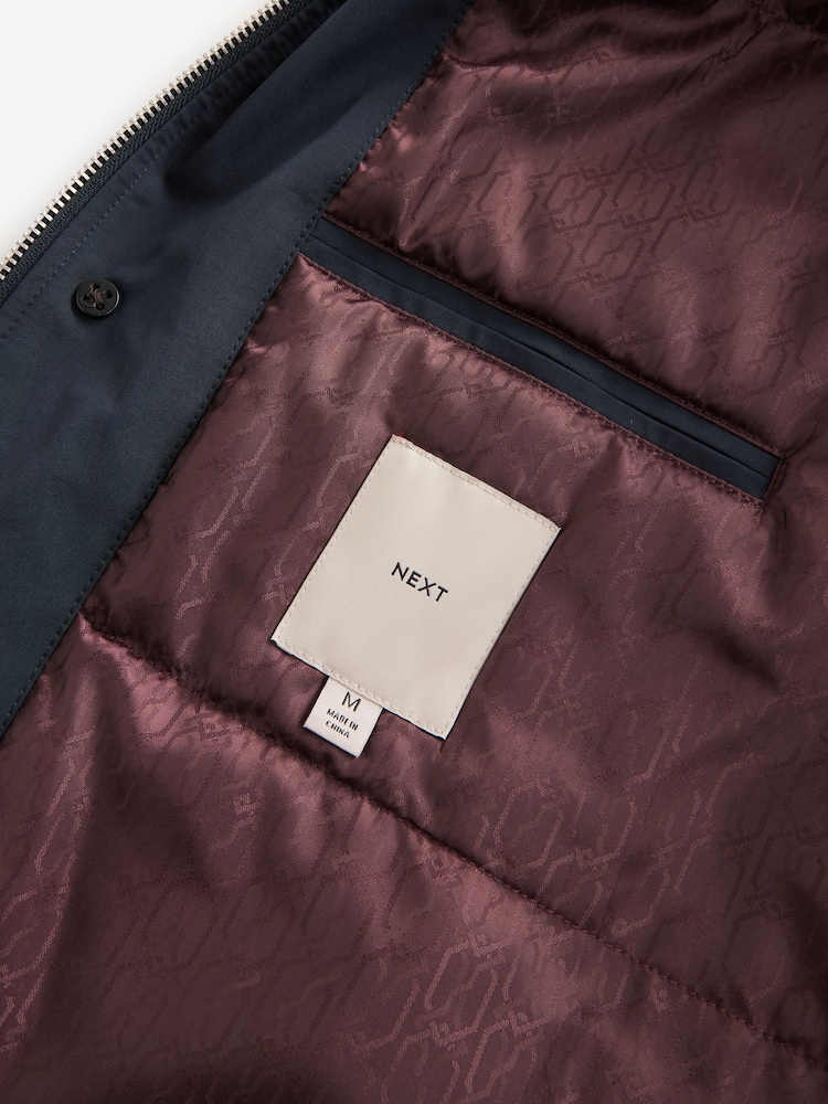 Modra-mornarsko modra - odporen na dež Padded Trench Coat - Slika 12 iz 12 Modra-mornarsko modra - odporen na dež Padded Trench Coat - Slika 12 iz 12