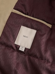Neutral Brown Shower Resistant Padded Trench Coat - Image 10 of 13