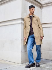Neutral Brown Shower Resistant Padded Trench Coat - Image 2 of 13