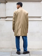 Neutral Brown Shower Resistant Padded Trench Coat - Image 3 of 13