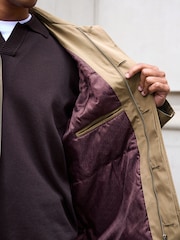 Neutral Brown Shower Resistant Padded Trench Coat - Image 7 of 13