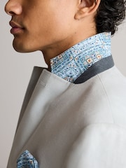 Light Grey Regular Fit Linen Blend Blazer - Image 5 of 11