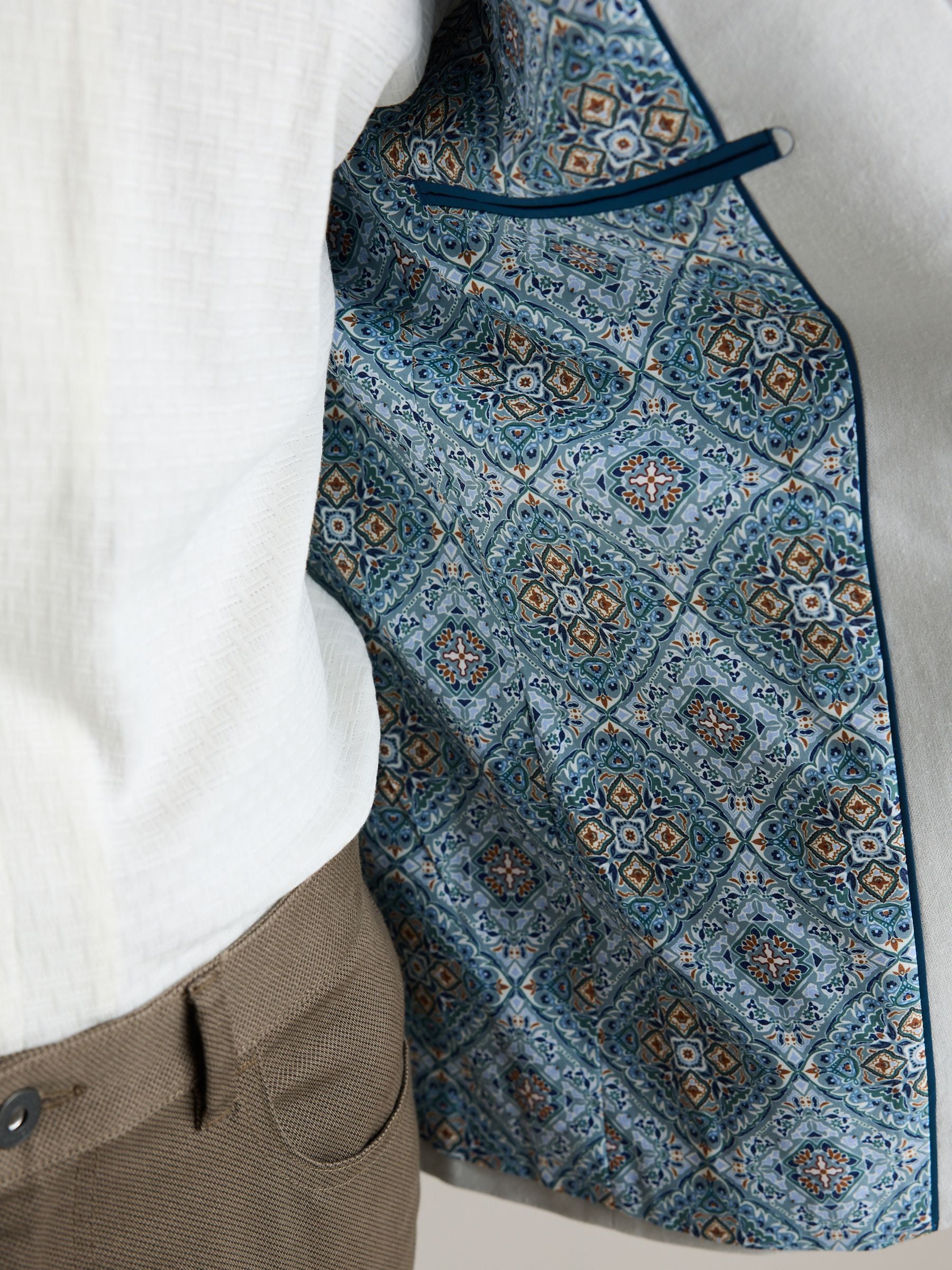Buy Light Grey Regular Fit Linen Blend Blazer from Next USA Buy Light Grey Regular Fit Linen Blend Blazer from Next USA