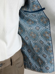 Light Grey Regular Fit Linen Blend Blazer - Image 6 of 11