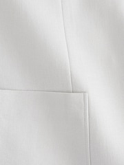 Light Grey Regular Fit Linen Blend Blazer - Image 8 of 11
