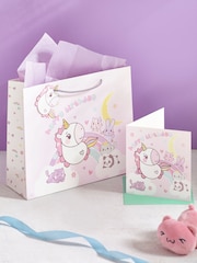 Pink Unicorn Gift Bag and Card Set - Image 1 of 3