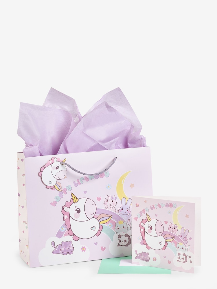 Pink Unicorn Gift Bag and Card Set - Image 2 of 3