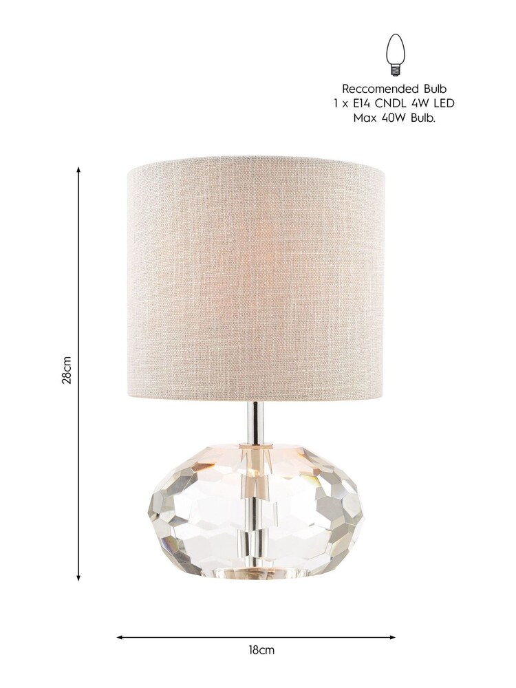 Laura Ashley Clear Ivy Faceted Crystal Glass Pumpkin Table Lamp - Image 4 of 4