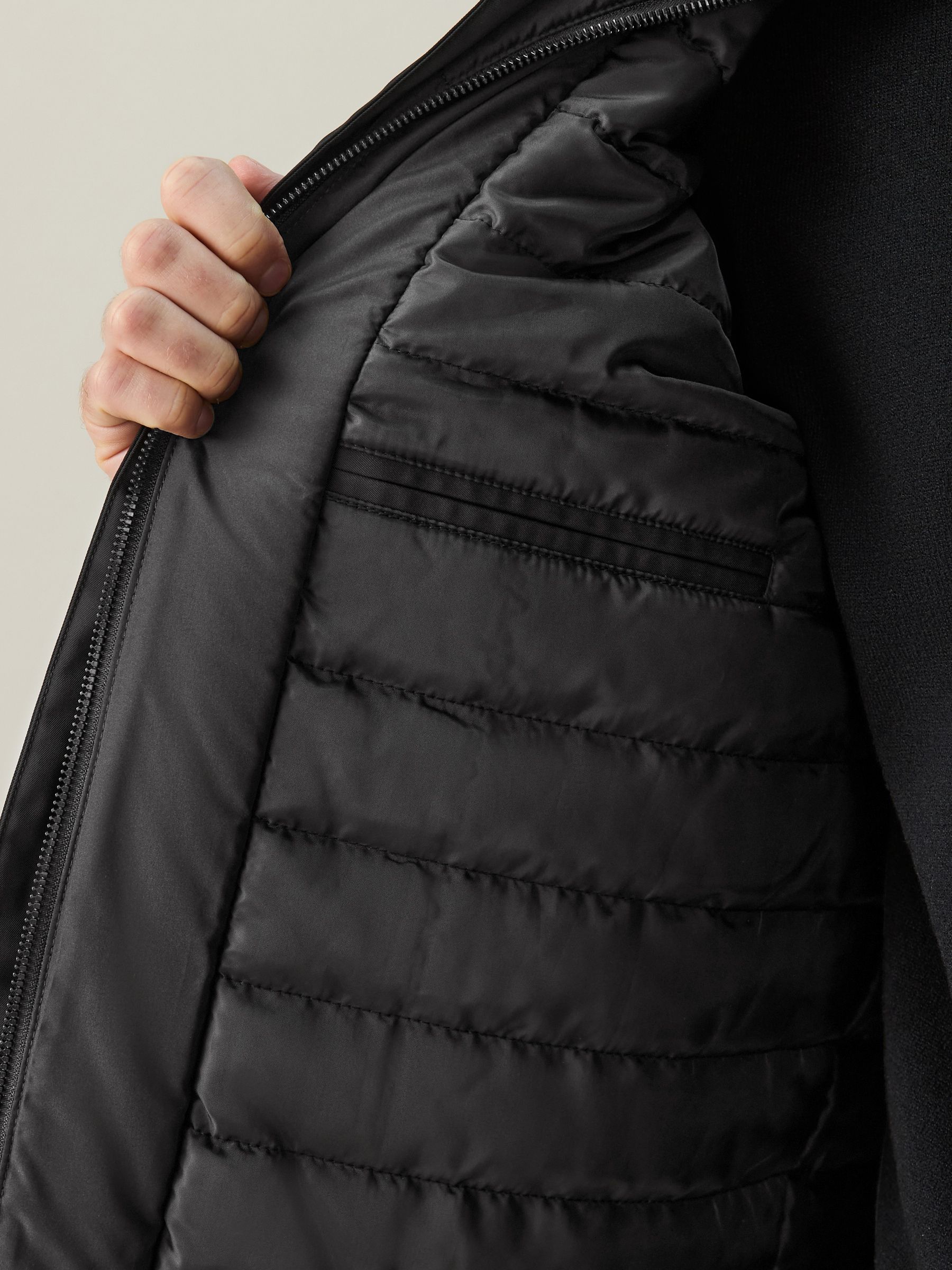 Buy Black Shower Resistant Padded Funnel Neck Coat from Next USA