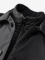 Black Shower Resistant Padded Funnel Neck Coat - Image 10 of 13