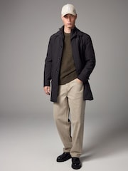 Black Shower Resistant Padded Funnel Neck Coat - Image 2 of 13
