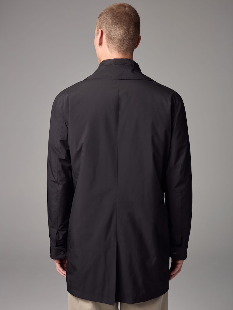 Black Shower Resistant Padded Funnel Neck Coat - Image 3 of 13