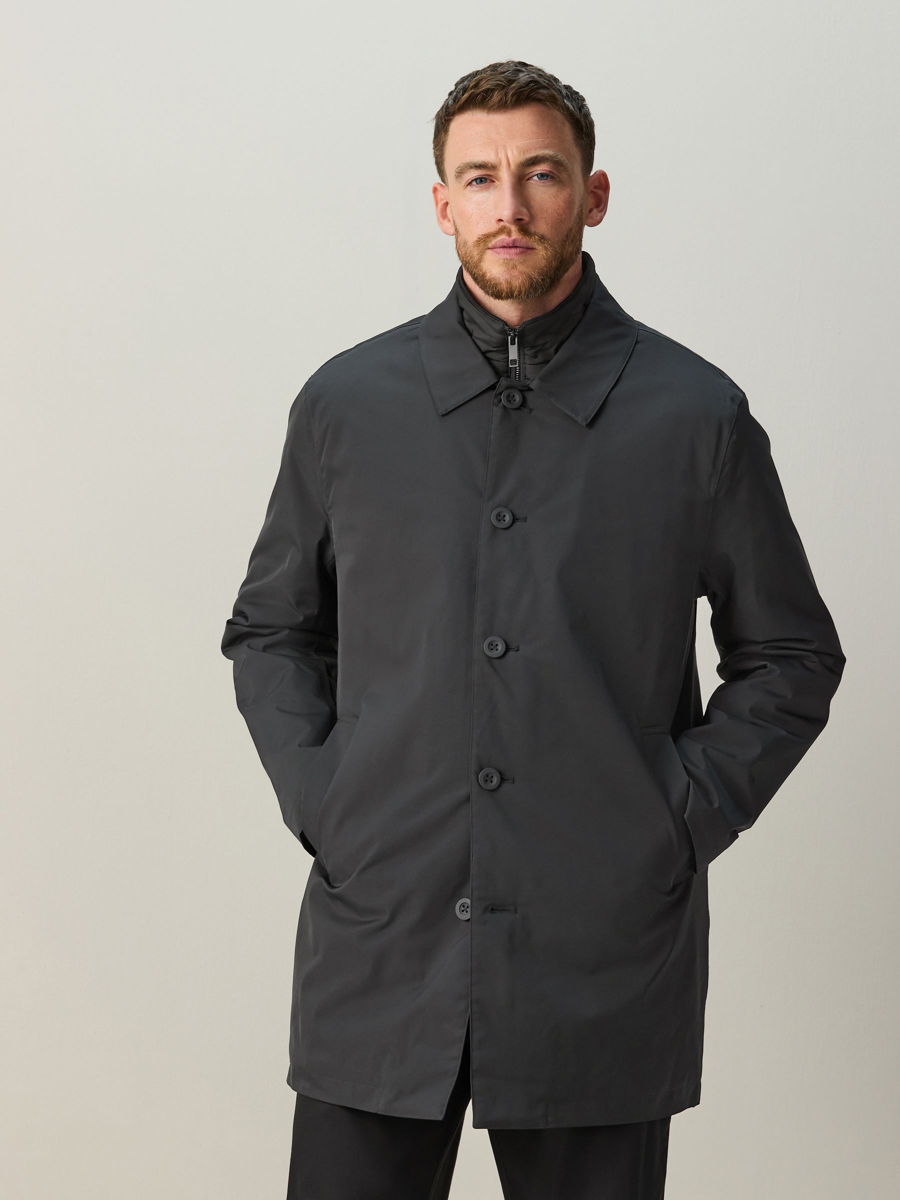 Buy Black Shower Resistant Padded Funnel Neck Coat from Next USA