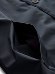 Navy Blue Shower Resistant Padded Funnel Neck Coat - Image 10 of 16