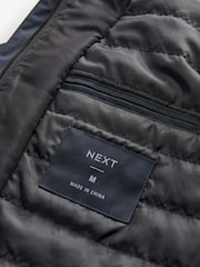 Navy Blue Shower Resistant Padded Funnel Neck Coat - Image 11 of 16