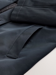 Navy Blue Shower Resistant Padded Funnel Neck Coat - Image 17 of 19