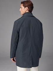 Navy Blue Shower Resistant Padded Funnel Neck Coat - Image 3 of 16