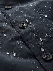 Navy Blue Shower Resistant Padded Funnel Neck Coat - Image 5 of 16