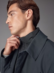 Navy Blue Shower Resistant Padded Funnel Neck Coat - Image 6 of 16