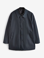 Navy Blue Shower Resistant Padded Funnel Neck Coat - Image 8 of 16