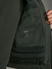 Khaki Green Shower Resistant Padded Harrington Jacket - Image 8 of 13